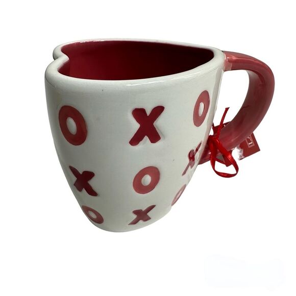 Lang Pink XOXO Heart Shape Mug Coffee Mug Painted By Hand. - Picture 6 of 11